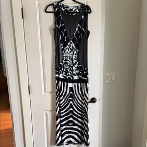 Adore Black and White Zebra Print Maxi Dress
